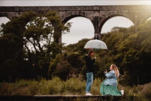 Our Teatime Bride, Rebecca on one knee, proposing to her partner.